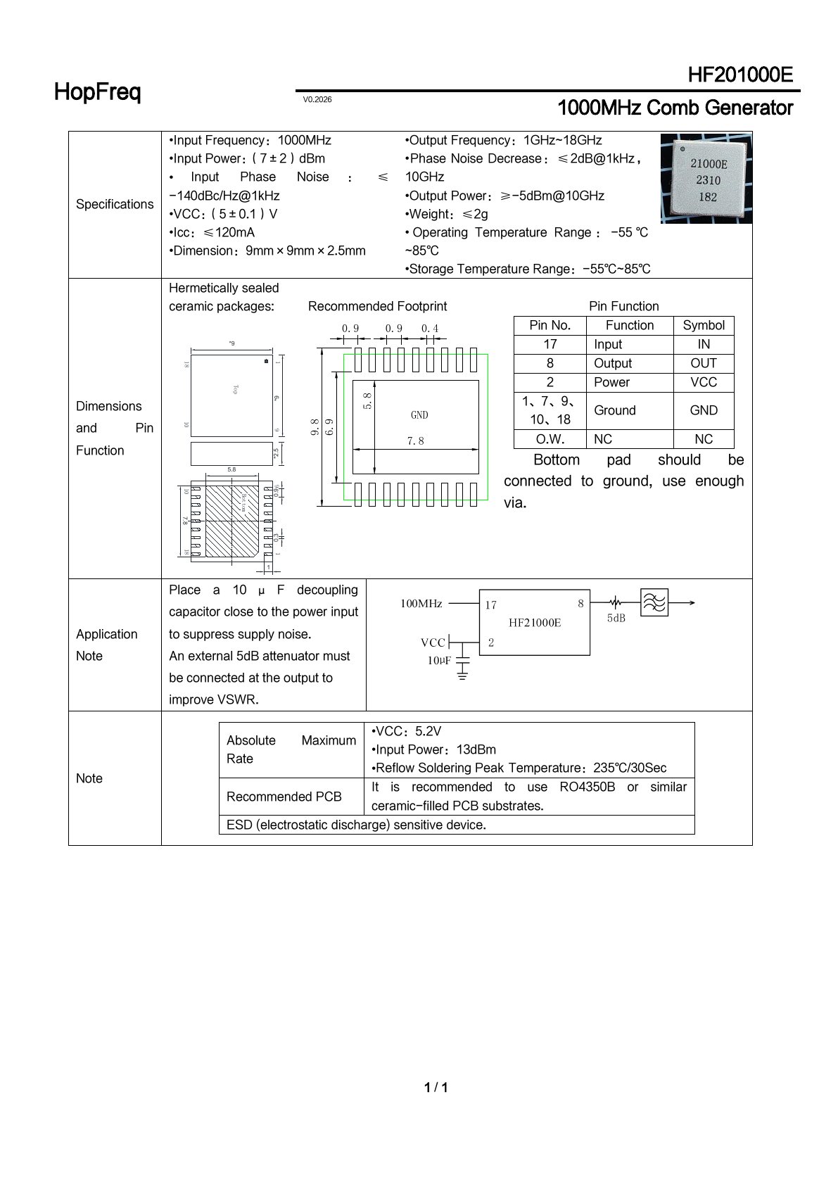 HF201000E Datasheet 1