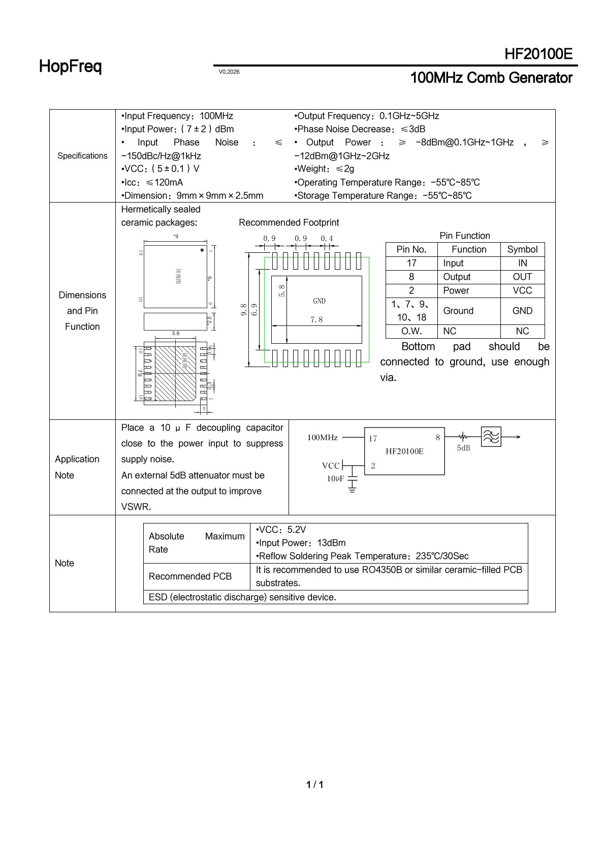 HF20100E Datasheet 1