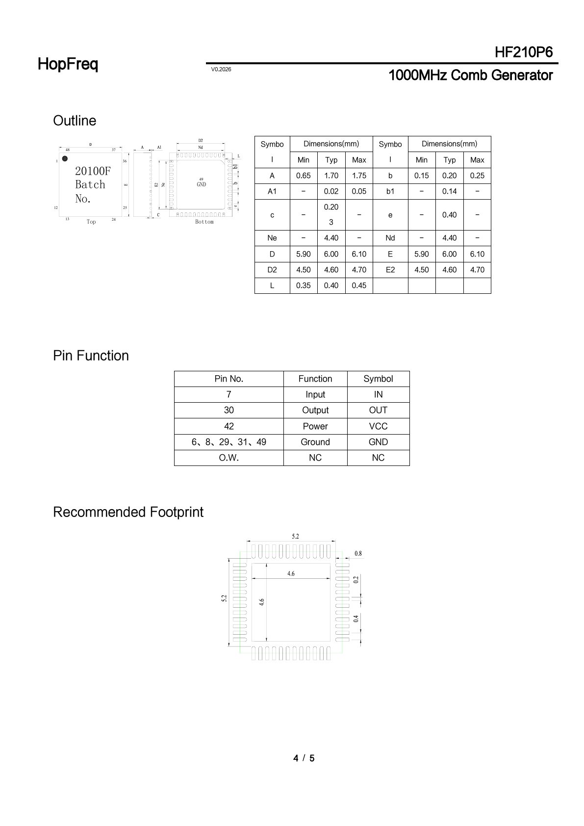 HF210P6 Datasheet 4
